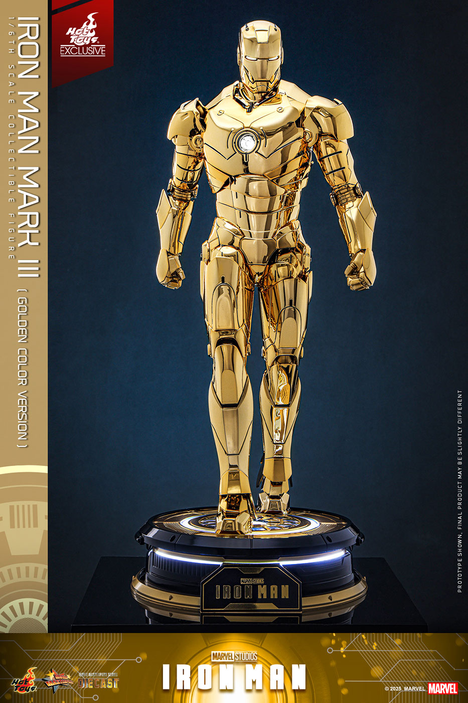 [Movie Masterpiece DIECAST] "Iron Man" 1/6 Scale Figure - Iron Man Mark III (Gold Color), Action & Toy Figures, animota