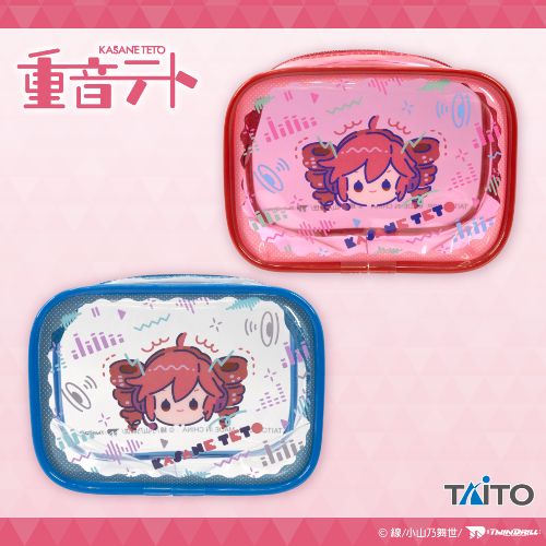 Kasane Teto - Deformed Illustration Clear Pouch Blue Ver.