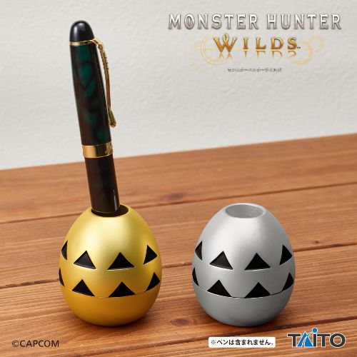 Monster Hunter Wilds Metal Pen Stand - Silver Egg