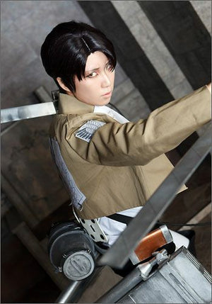 Attack on Titan The Final Season Levi Ackerman Cosplay Costume Wig