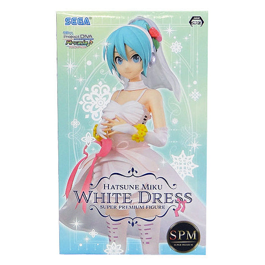 Sega Hatsune Miku Project DIVA ARCADE FUTURE TONE Super Premium Figure Hatsune Miku White Dress | animota