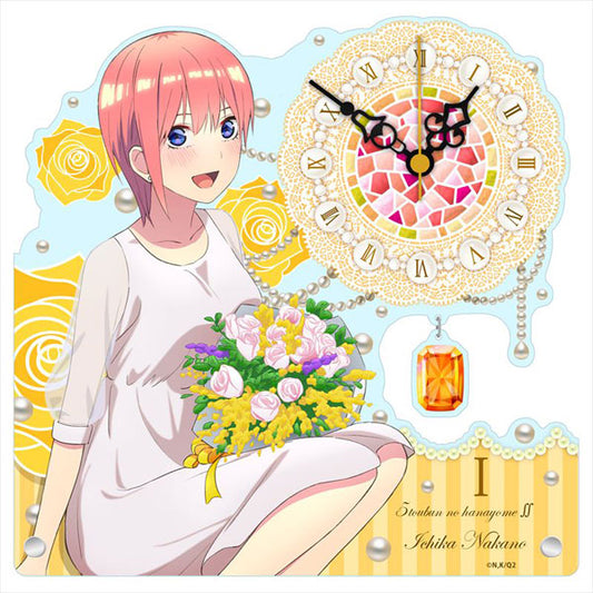 TV Anime "The Quintessential Quintuplets SS" Acrylic Table Clock [Ichika Nakano] White Dress | animota