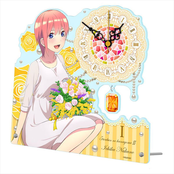 TV Anime "The Quintessential Quintuplets SS" Acrylic Table Clock [Ichika Nakano] White Dress | animota