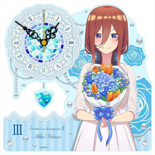TV Anime "The Quintessential Quintuplets SS" Acrylic Table Clock [Miku Nakano] White Dress | animota
