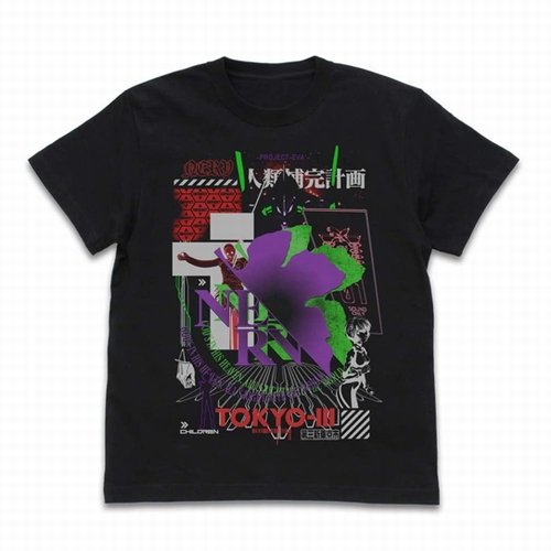 EVANGELION NERV Acid Graphics T-shirt/BLACK | animota