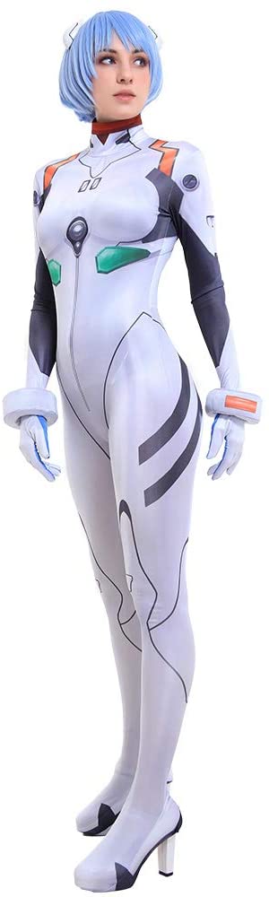 Evangelion Style Cosplay Costume White Bodysuit Plug Suit | animota