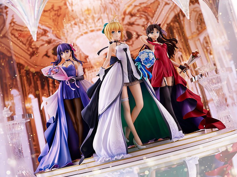 Fate/stay night Saber Rin Tohsaka Sakura Matou -15th Celebration Dress Ver.- Premium Box 1/7 Figure | animota