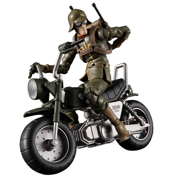 G.M.G. Mobile Suit Gundam Zeon Army 08 V-SP Normal Soldier & Zeon Army Soldier Motorcycle Posable Figure | animota